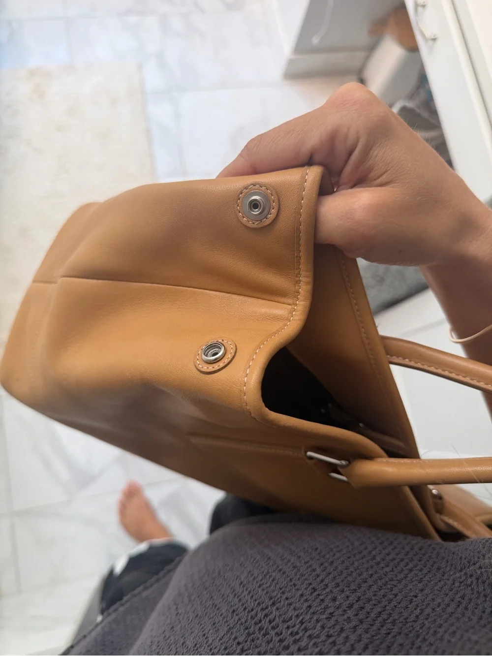 Coach Leather Tote in Camel